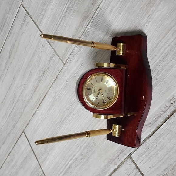 Danbury Accents Vintage Danbury Clock Desk Set With Quartz Clock